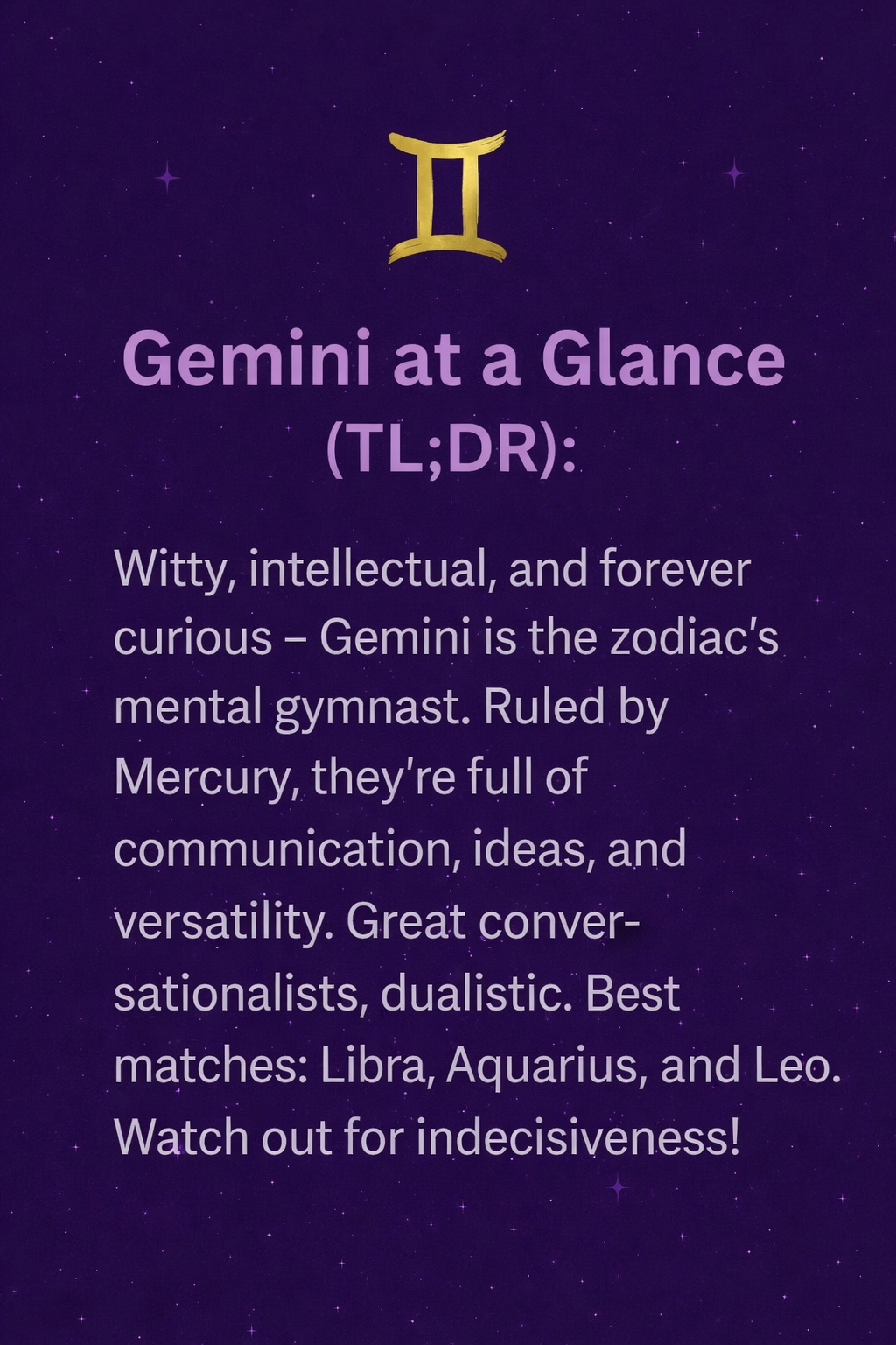 Gemini TL;DR Card