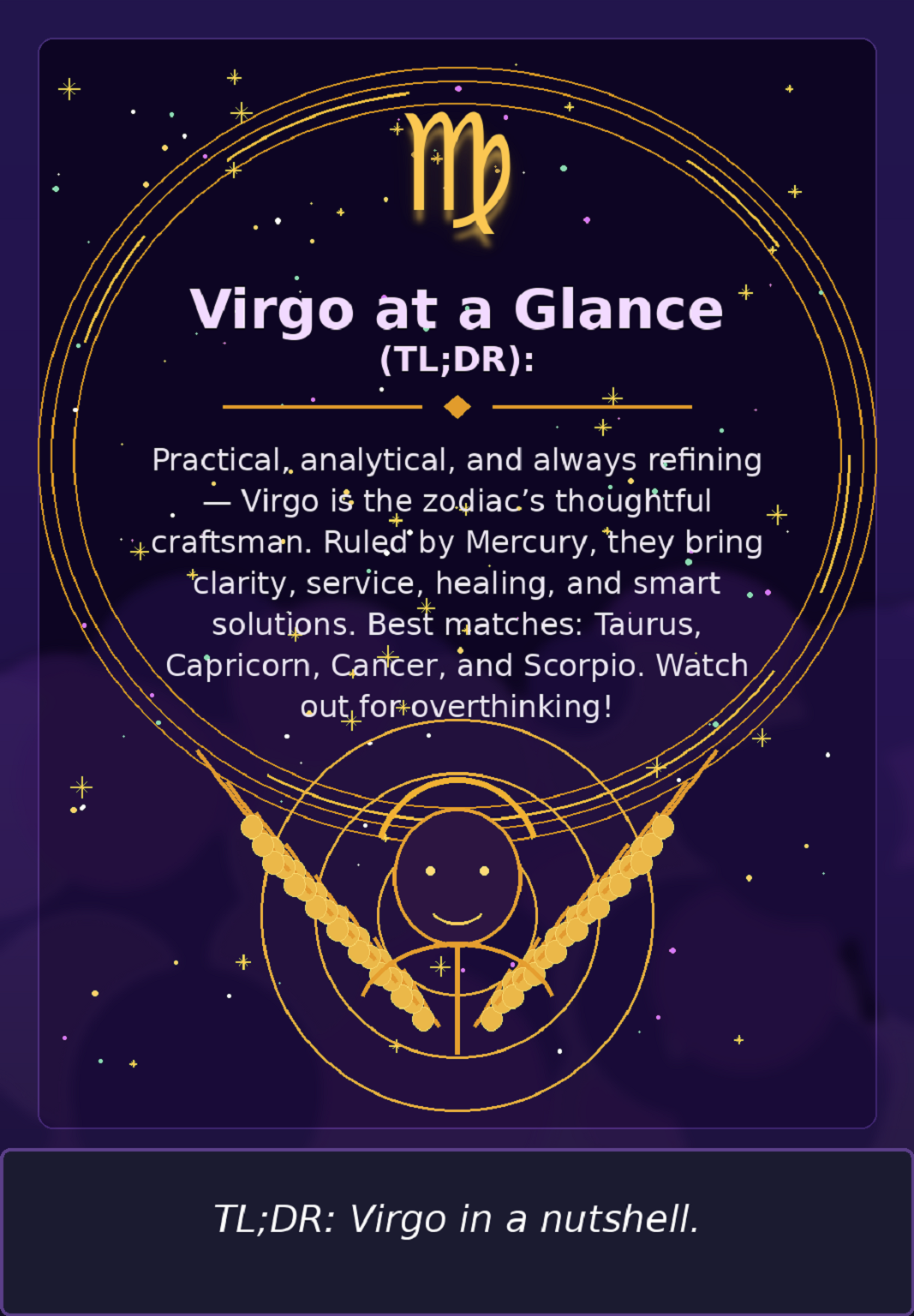 Virgo TL;DR Card